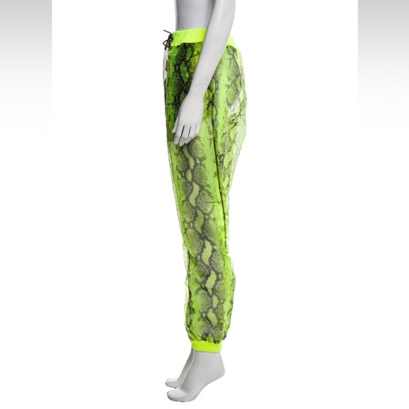 Off-White c/o Virgil Abloh Runway Ready to wear Neon Snakeprint Mesh Joggers - Picture 4 of 16